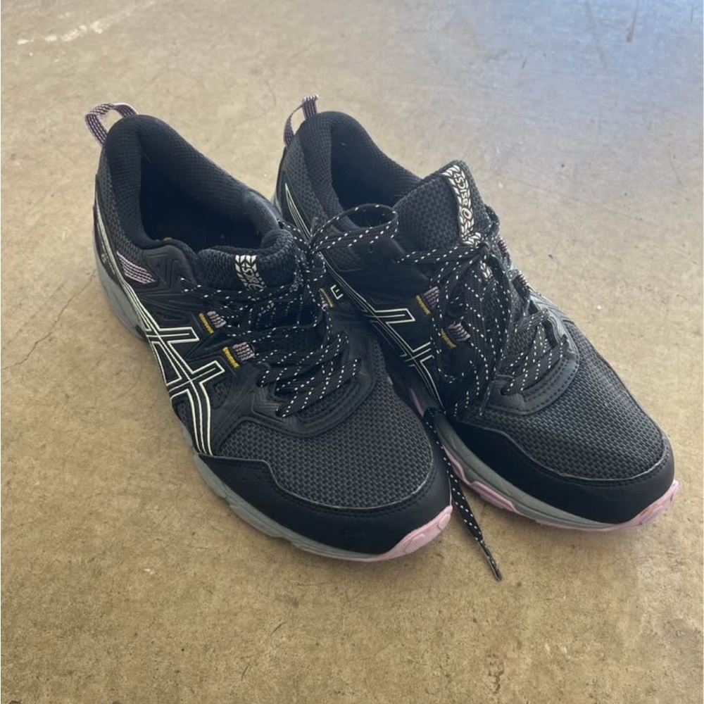 ASICS Women's Black and Pink Athletic Shoes